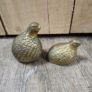 Pair of brass quails